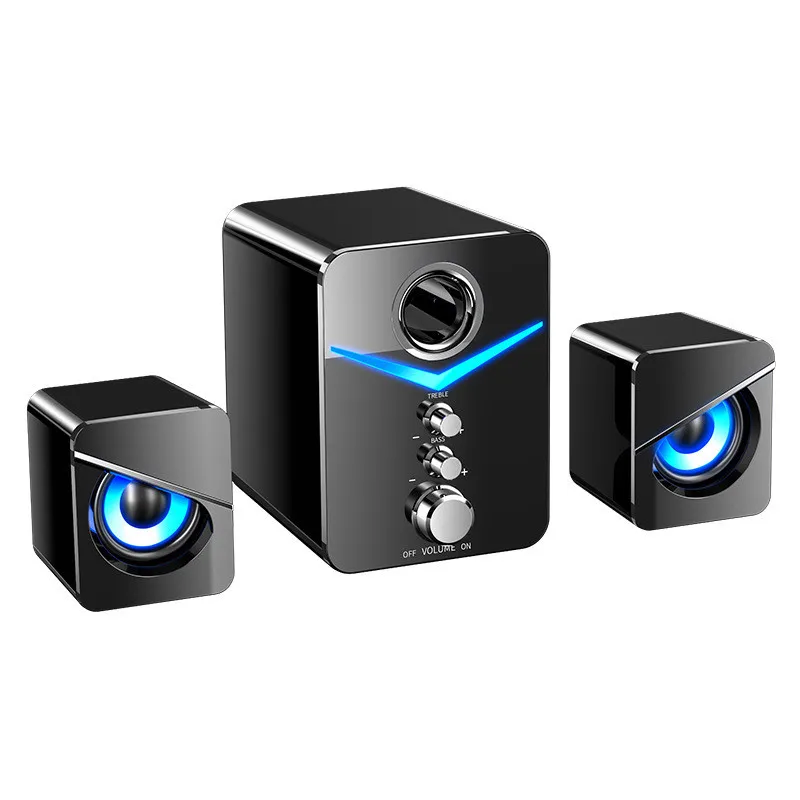 

D221 computer audio desktop wired desktop notebook 2.1 speaker USB mobile phone speaker smart speaker LED rgb