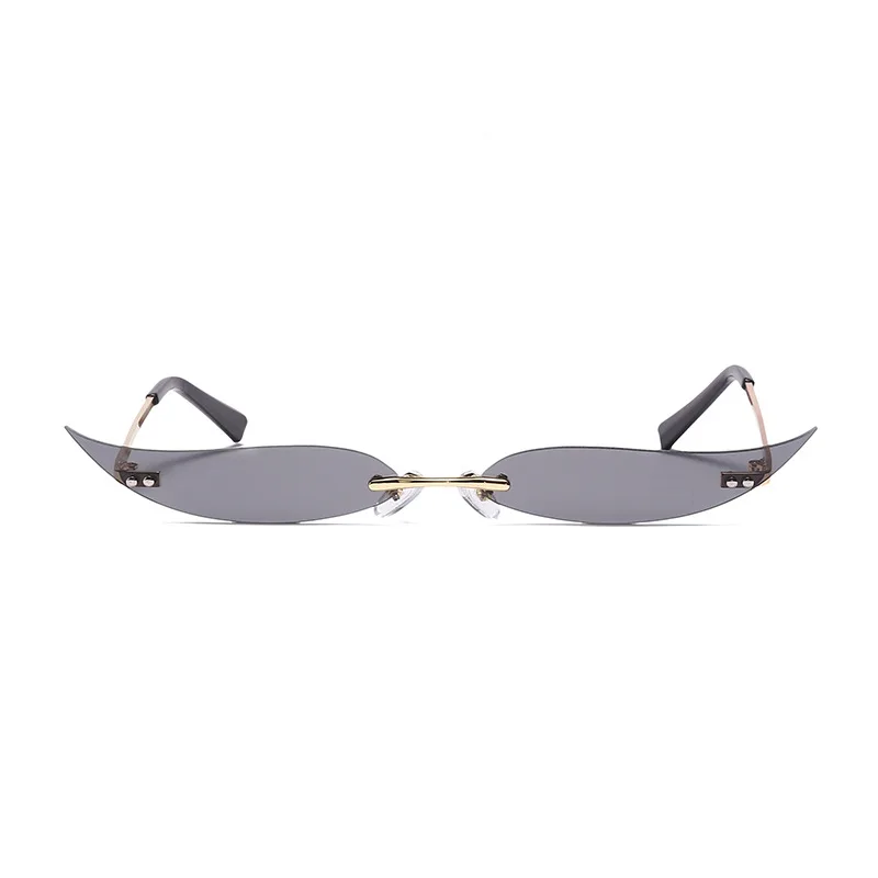 

2021 fire flame new fashion glasses party men women metal frameless small punk sun shade rimless sunglasses