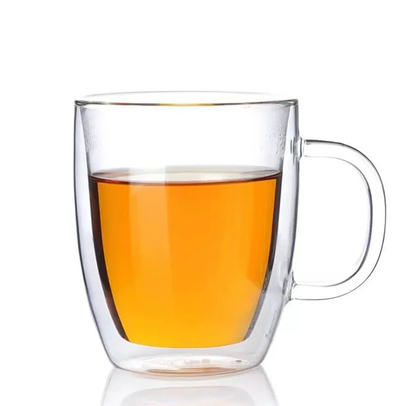 

Espresso Cups Shot Glass Coffee Double Wall Insulated Glass Mugs with Handle, Clear