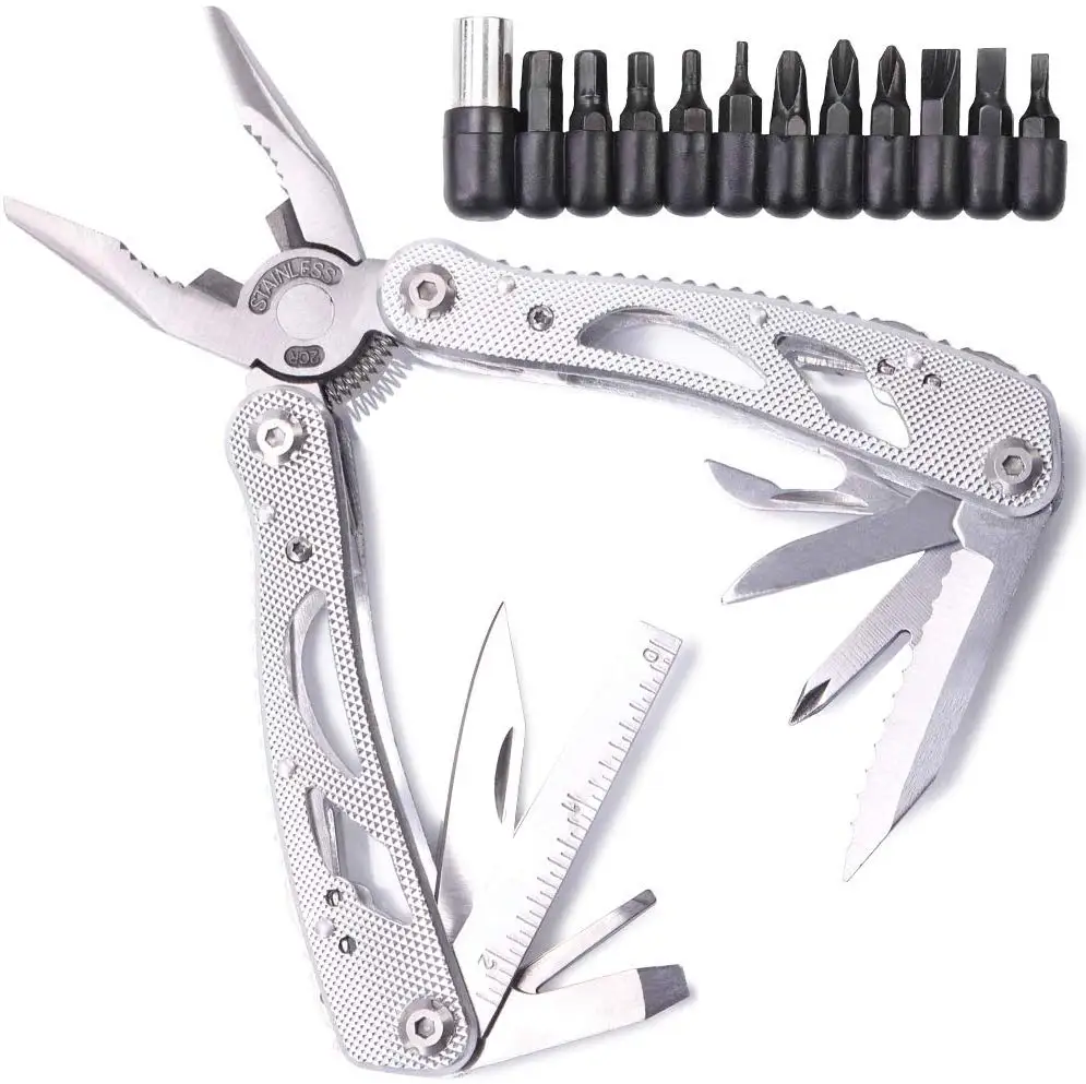 Multitool 12 In 1 Multi-pliers With Screwdriver Bit Set Stainless Steel ...