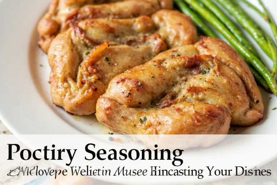 Poultry seasoning blend on a wooden table