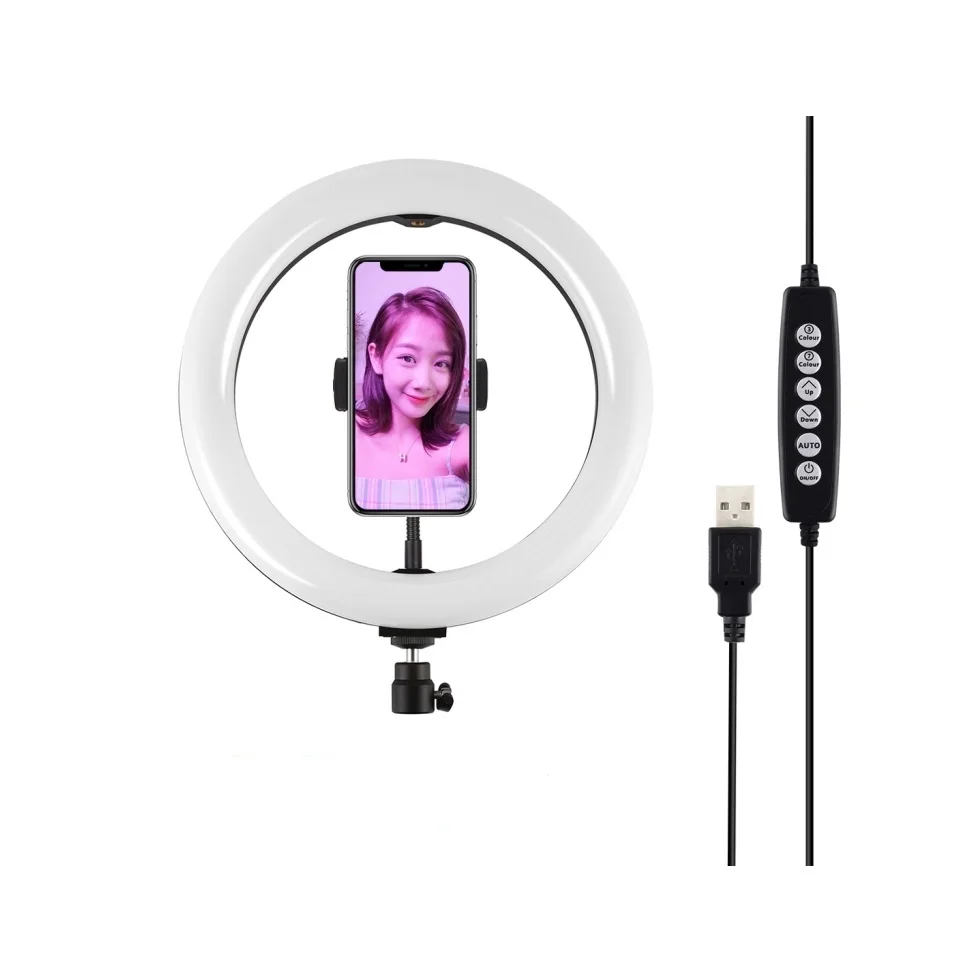 

Professional PULUZ 10.2 inch 8 Colors Ring Light RGB White Dimmable LED Photo Video Shoot Ring Lights