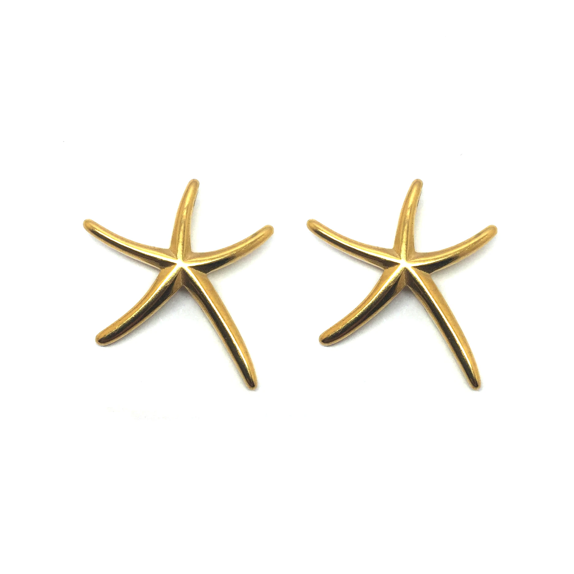 Dainty 18k Gold Starfish Charm Stainless Steel 20mm Summer Beach Jewelry Women Sea Star Necklace Pendant