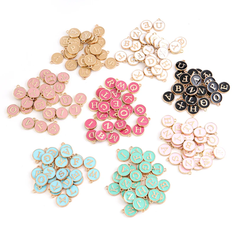 

26pcs 12x14mm Wholesale Price Letter Charms Initials Alphabet Designer Charms for DIY Jewelry Necklace Bracelet Making