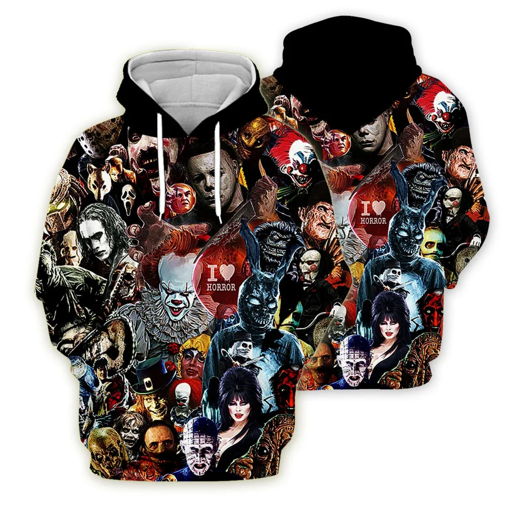 

Fashion casual hoodie Halloween pattern hooded sweater 3D digital creative printing casual hooded sweater