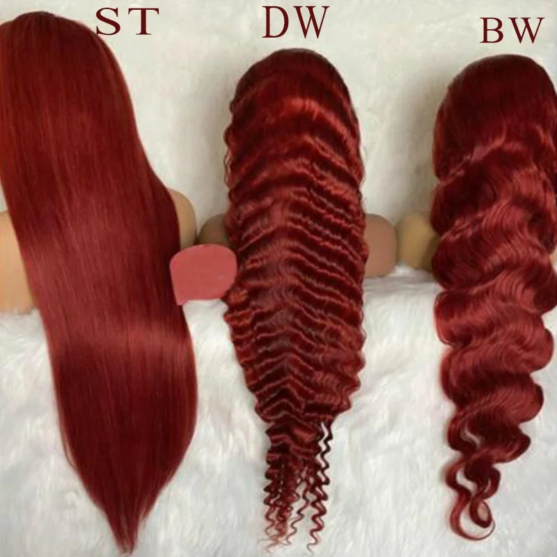 

100% Mink Brazilian Virgin Red Human Hair Deep Wave Hd Lace Wig Vendors 12a Lace Front Wigs 13x4 Hd Lace Frontal Wig