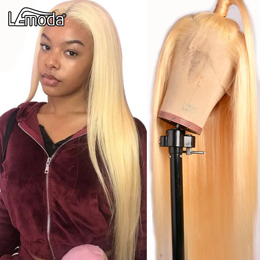 

100% Unprocessed Straight Humam Hair Lace Front Wig 13x6 Transparent HD Lace Wig 613 Honey Blonde Lace Front Human Hair Wigs