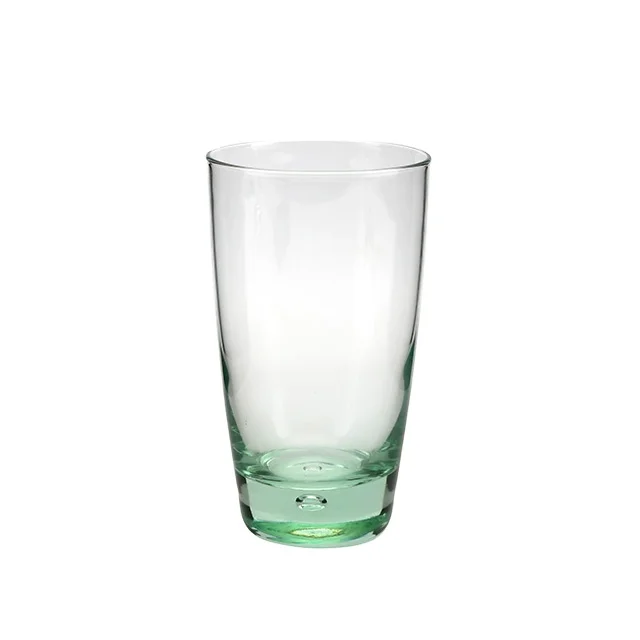 

Factory wholesale green color tempered glass cup, Transparent/clear