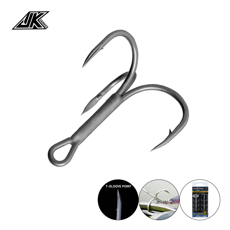 

JK JT17 Series Super Anti Rust High Carbon Steel 1X Strong Treble Hooks Sea Fishing Hooks