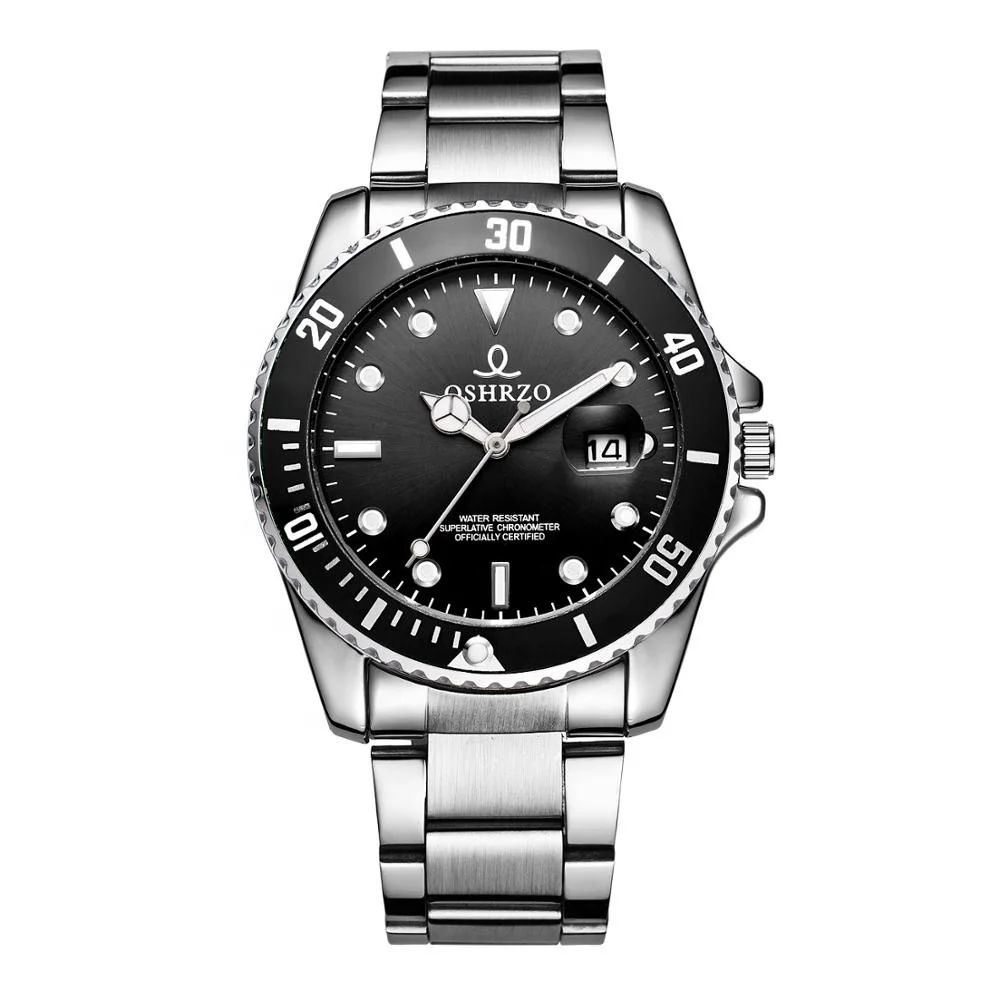 

Luxury Classic Business Stainless Steel Band Diver Quartz Wrist Watches For Men