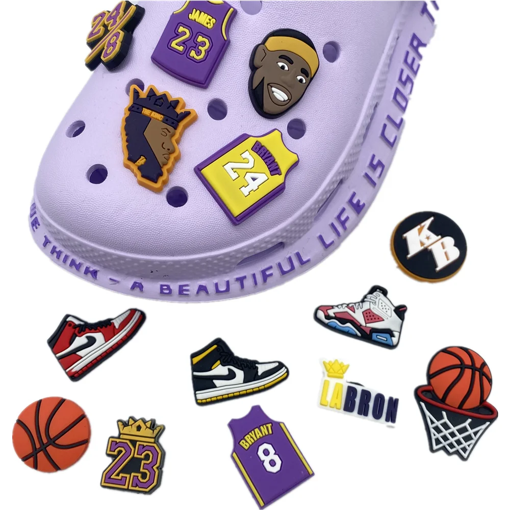 

Custom LOGO PVC designer gibz charm clog James sports charams clog bracelets adult accessories 24 wholesale, As picture