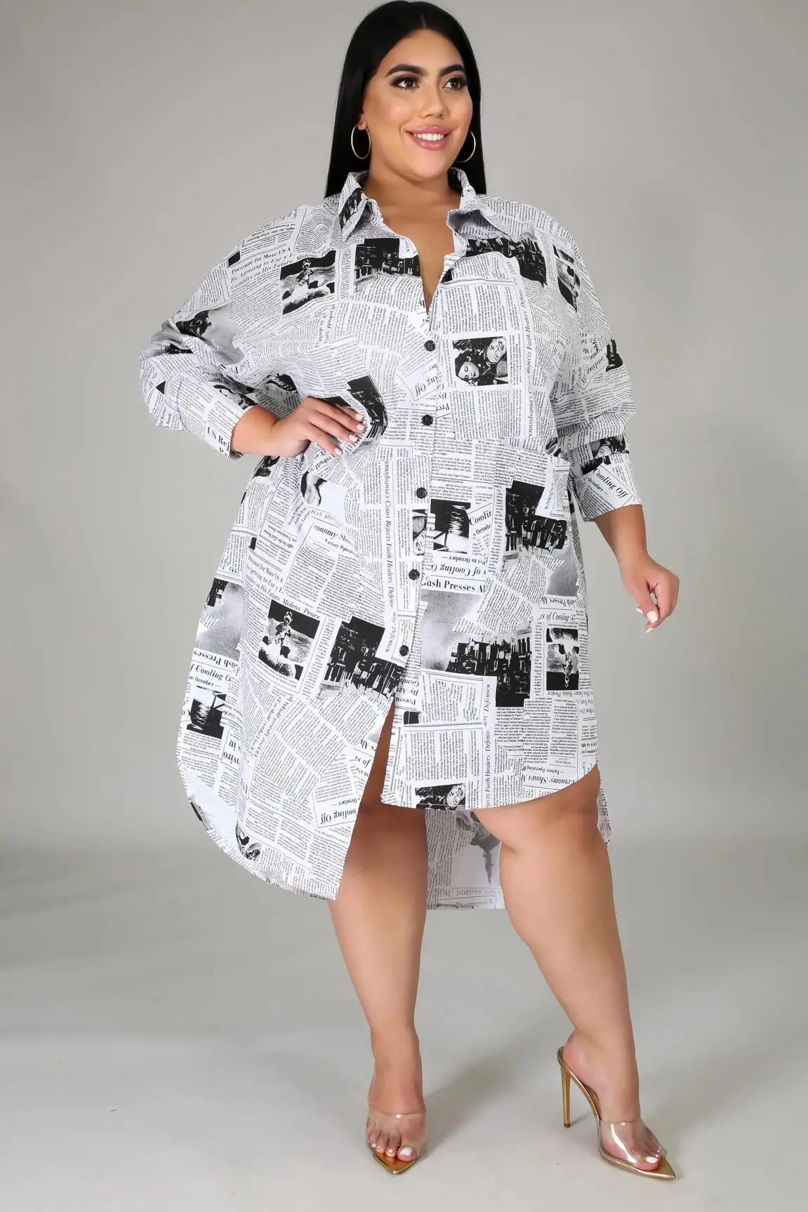 Newspaper dress plus size Clearance