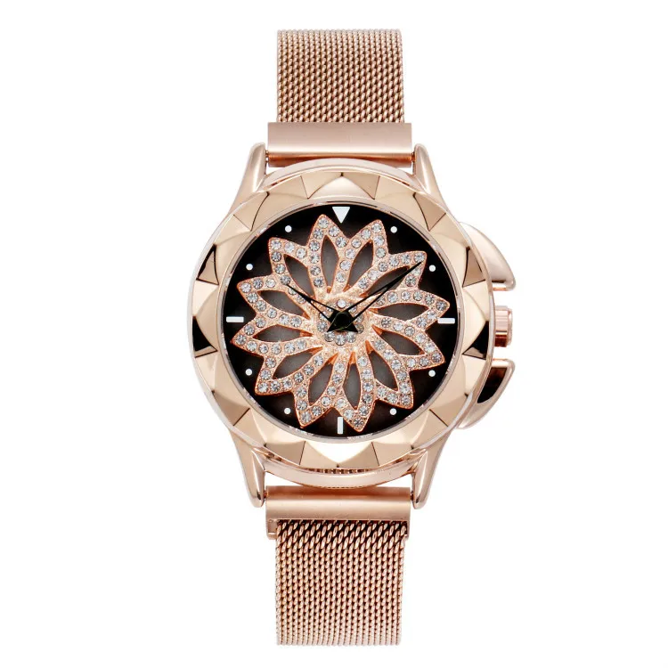 

PUSHI hot magnet women's watch rotating dial princess fashion quartz bracelet watches for women