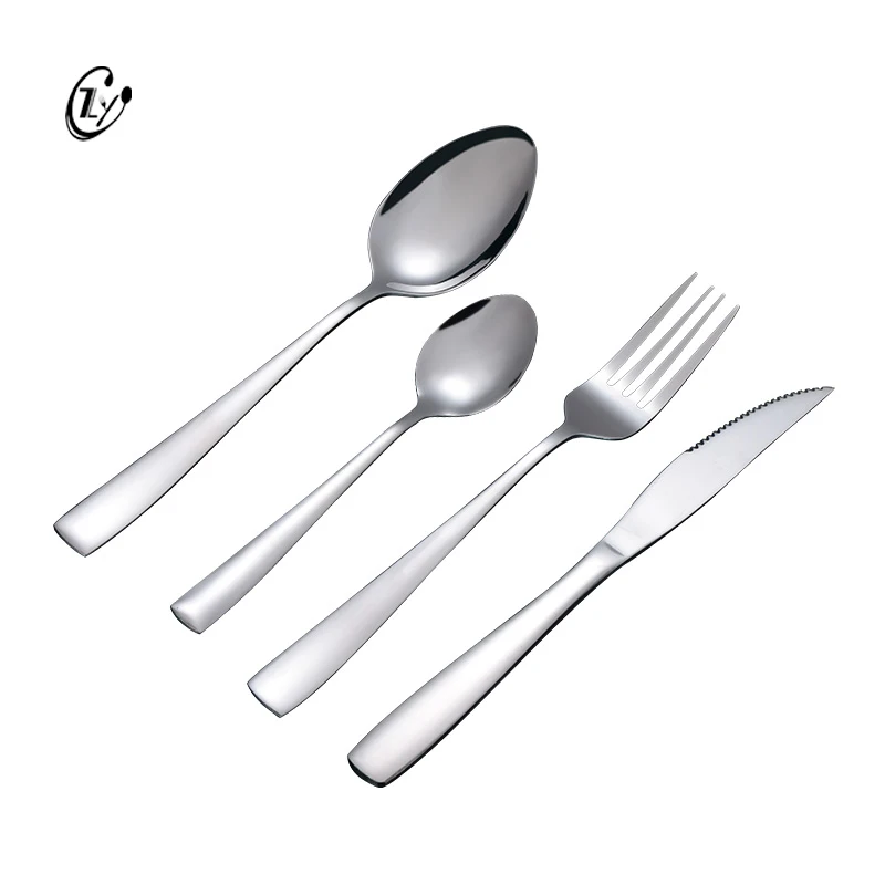 

Modern Silver Stainless Steel Flatware Silverware Set With Gift Box, Customized