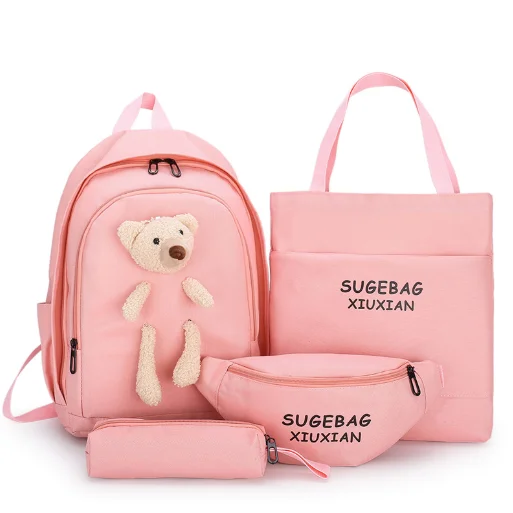 

Many styles Stock 4pcs set student school bag for pupil