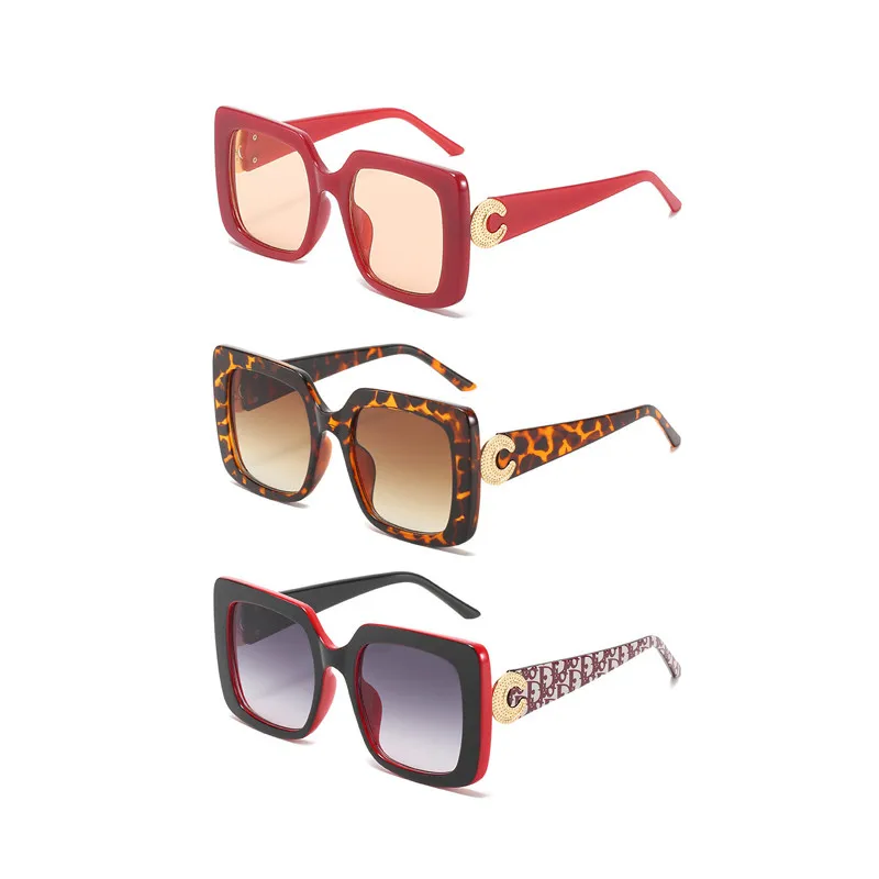 

2021 new square frame sunglasses ladies sunglasses plain big frame sunglasses