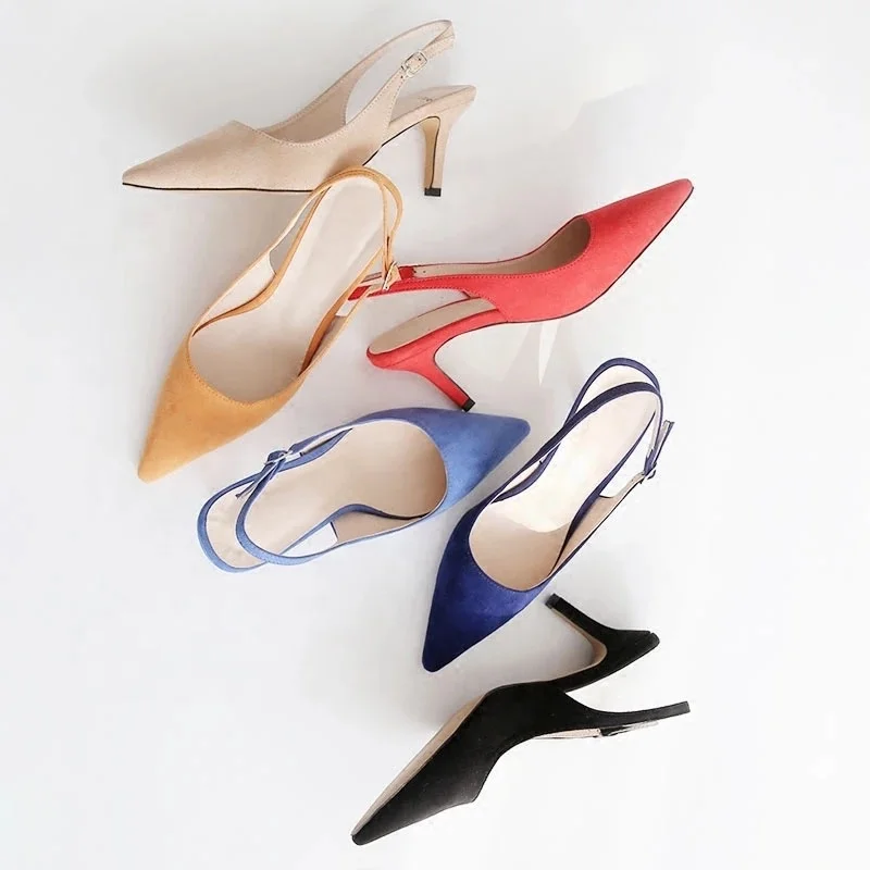 

Trendy Women Suede Pumps Shallow Mouth Shoes Pointed Toe Fashion 2020