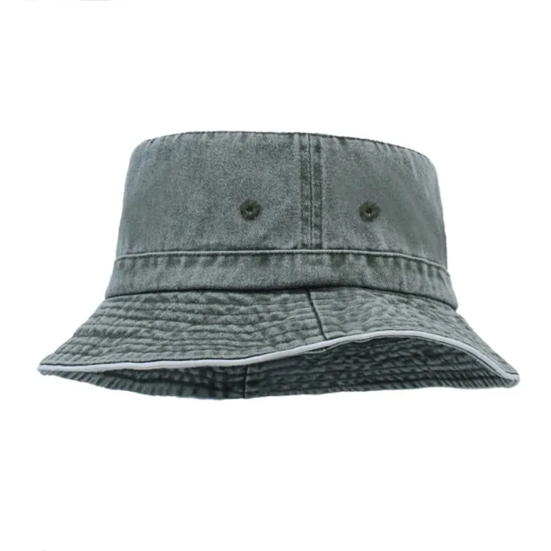 WoZhen 2023 Spring Summer Casual Distressed Adjustable Unisex Denim Bucket Hat for Fishing Travel Cycling & Daily Use