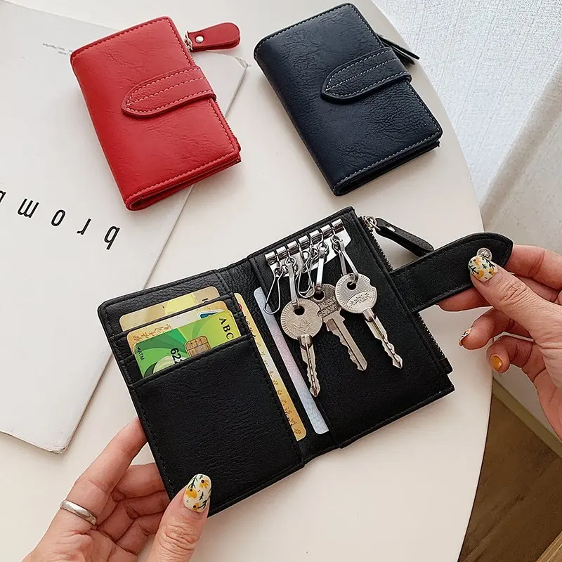 

2021 Pu Multi-Card with Key Chain Cheap Women Wallet In key card wallet, 3colors