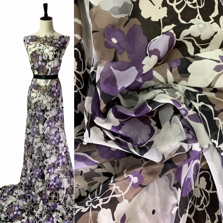 

100% pure silk 8mm chiffon fabric