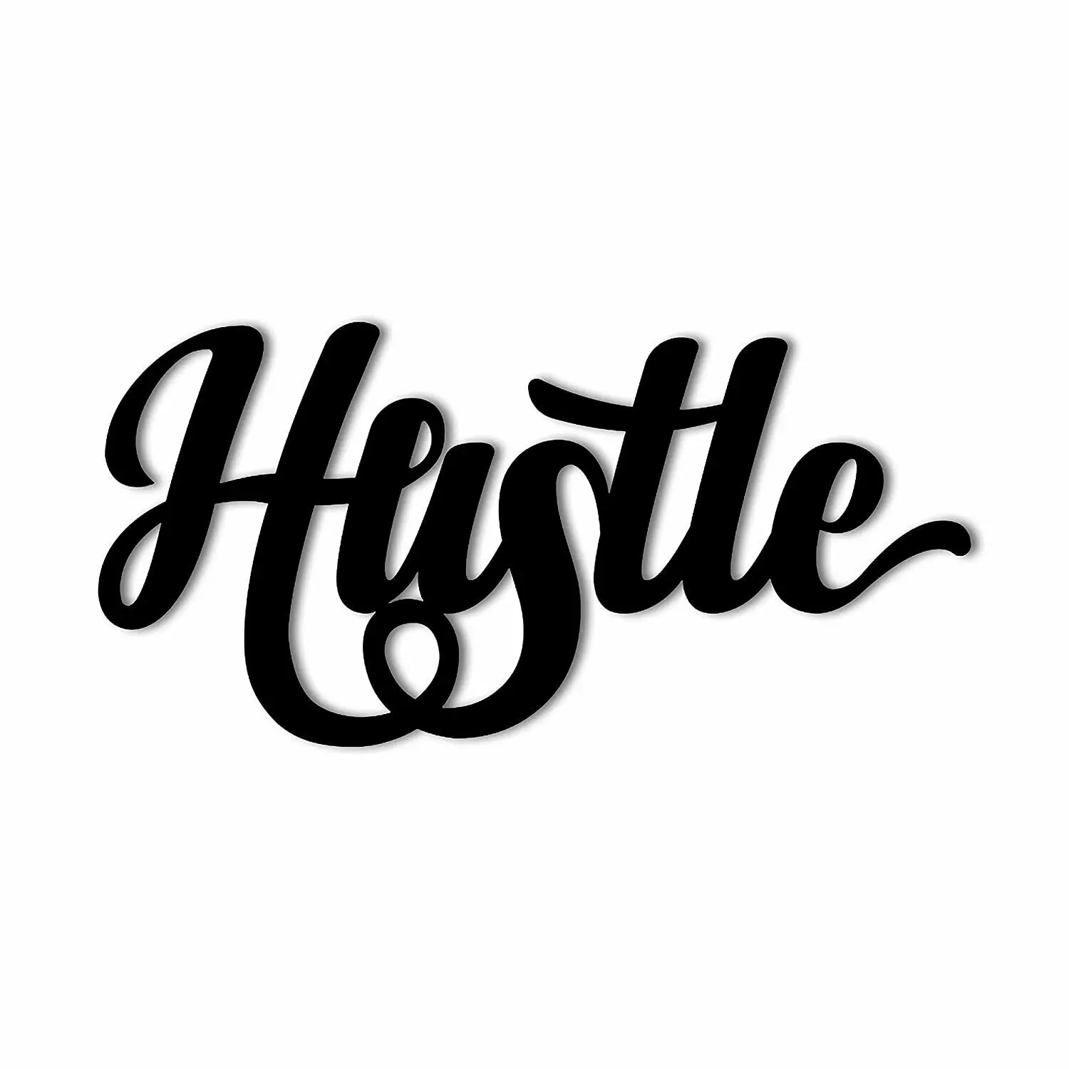 

Hustle - Beautiful Home Decor Decorative Accent Metal Art Wall Sign TY2669, Black