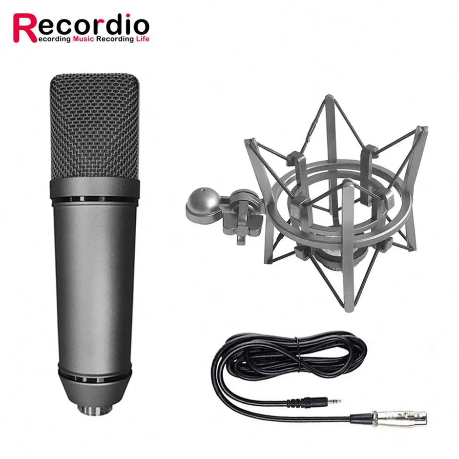 

GAM-U87 Hot Sell Mic Condenser Microphone Pro Audio Studio Sound Recording Arm Stand Filter With Low Price, Champagne