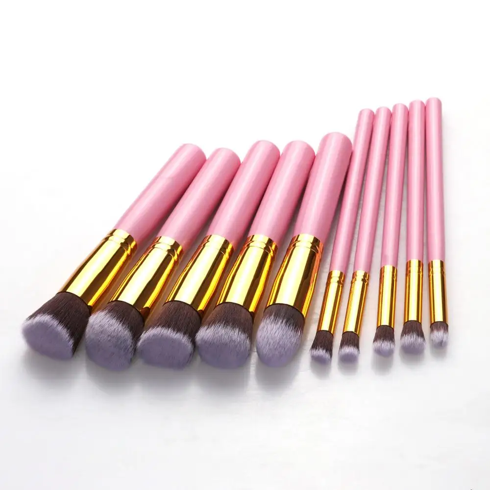 

Low MOQ 10pcs private label professional custom logo pink cute makeup brushes