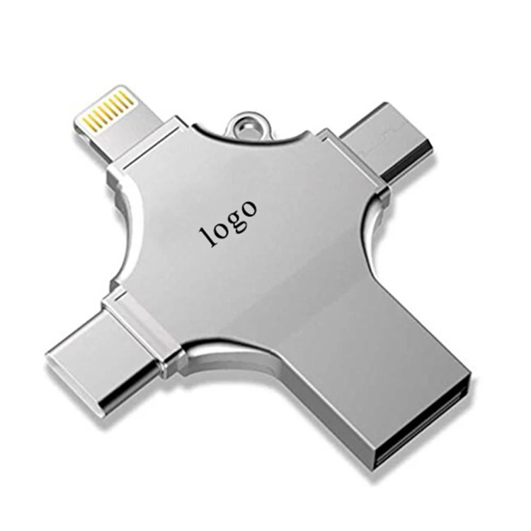 

Customized Logo Multi-Function Otg Usb Flash Drive 16Gb 32Gb 4 In 1 Usb Flash Drive Memory Stick