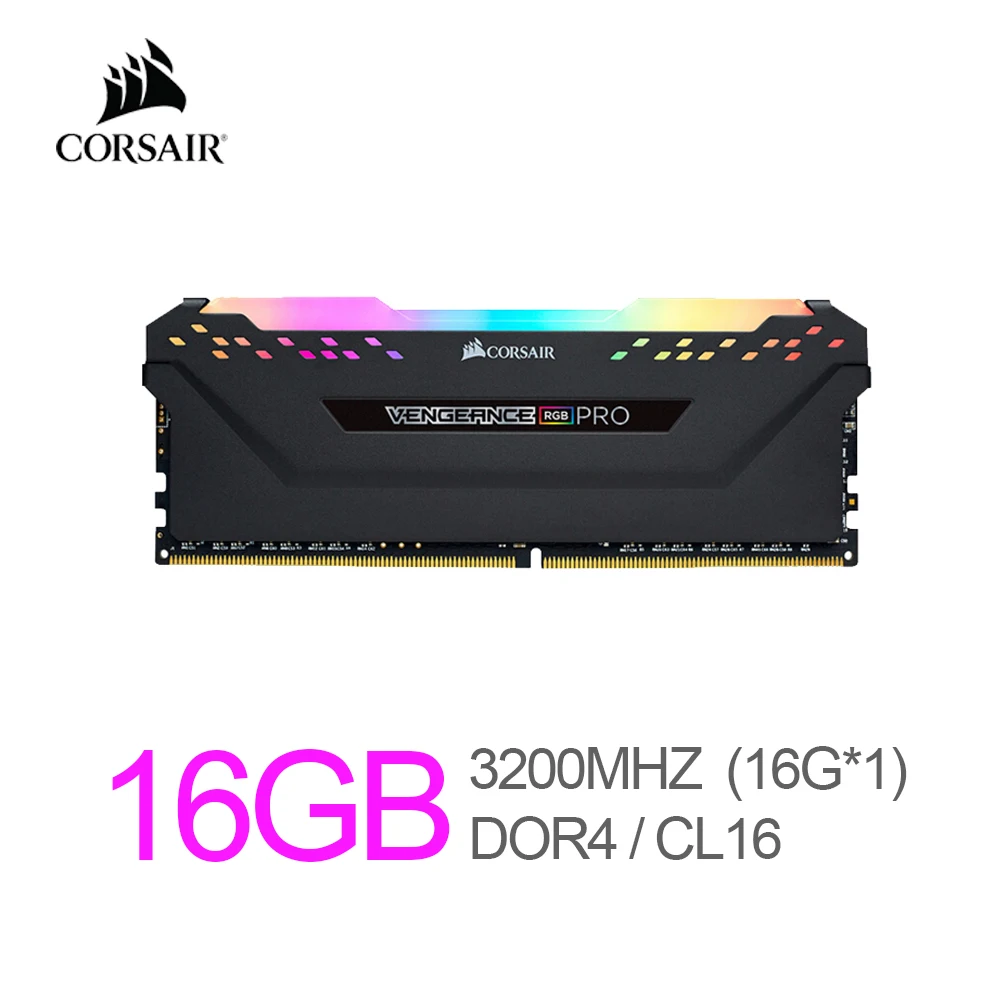 Corsair Vengeance RGB Pro 16GB (1x16GB) DDR4 3200 (PC4-25600) C16 Desktop Memory  Black
