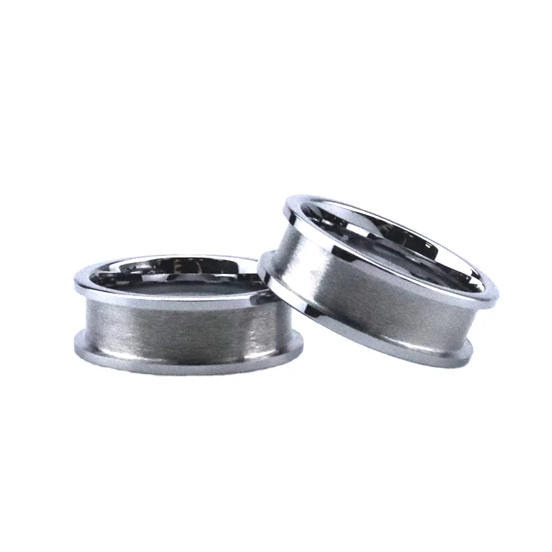 POYA Wholesale Tungsten Titanium Ceramic Stainless Steel Blank Ring for Inlay 6mm 8mm DIY Jewelry