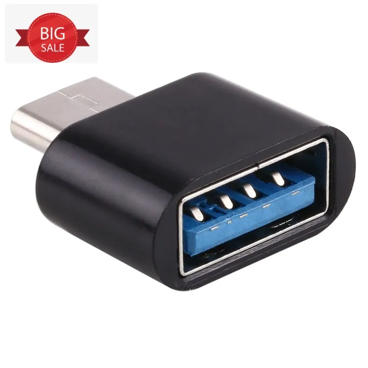 

Wholesale OTG Charging Adapter Plastic USB Type-C Male to USB 2.0 Female OTG Data Transmission Charging Adapter, Black, white