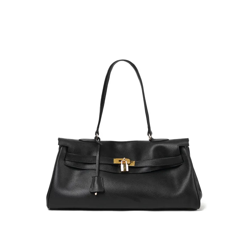 

New ins Shoulder Bag Diagonal Handbag Retro Underarm Bag Genuine Leather Female