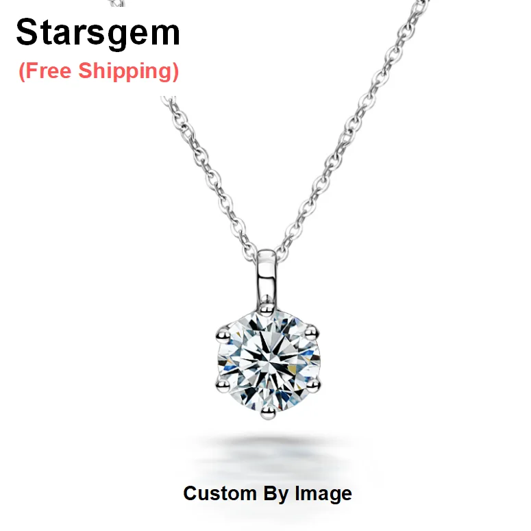 

Starsgem Free Shipping Classic 925 Silver Jewelry Necklaces Moissanite Diamond Necklace