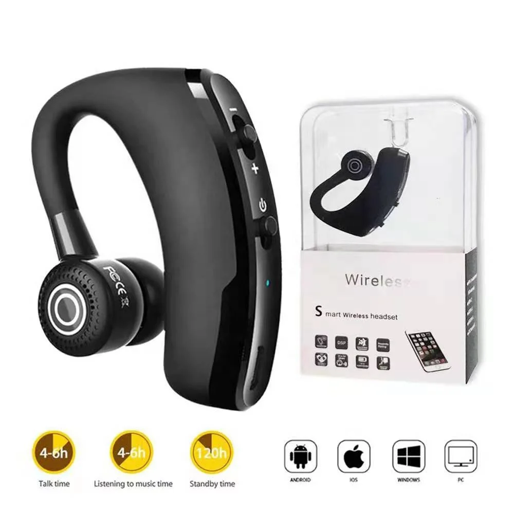 

Amazon New Wireless Headphone V9 Bluetooths headset Business Voice Control Ture Stereo Earhook Earphone with mic Handsfree