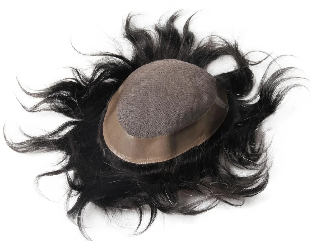 

Hot sale men indian hair toupee, grey hair toupee men paypal available