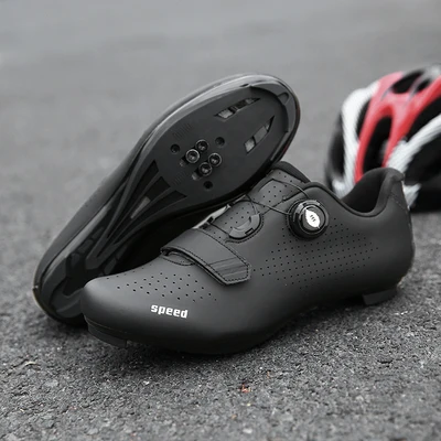 

Factory Wholesale Breathable Non-Slip Fast Spinning Self-Locking Road Bike Peloton Cycling Shoes Sport Shoe, Black