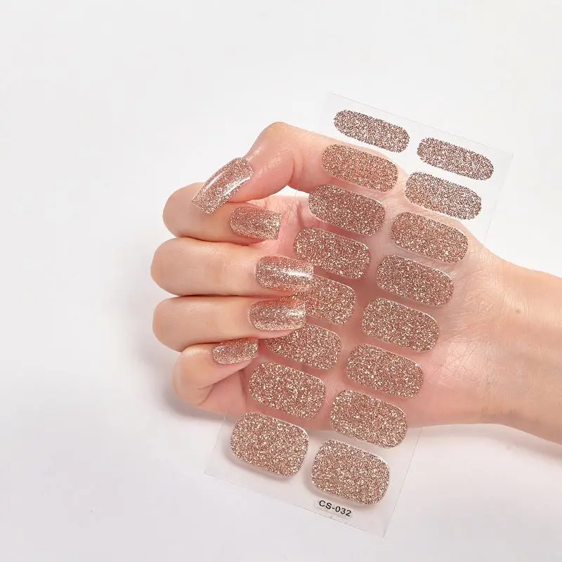 

100% Real Nail Polish Appliques Original Nail Polish Strips With Glitter