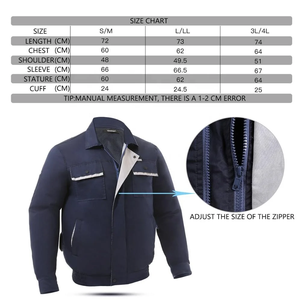 Vinmori 2022 New Air Conditioning Clothes With 2 Fan Cooling Workerwear