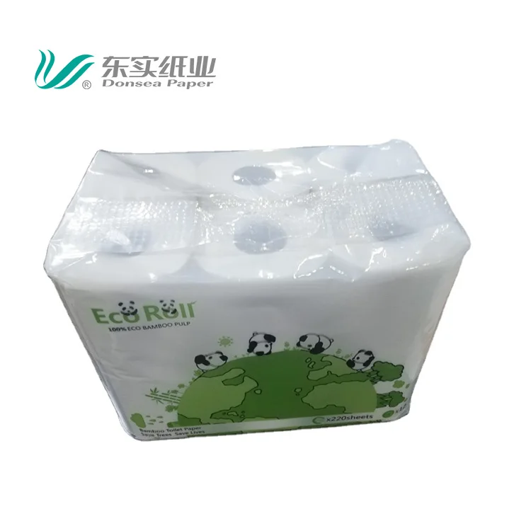 

Pulp Toilet Paper 3 Ply Bathroom Tissue Free Sample 100% Virgin Bamboo 12 Rolls or Customized 96 Rolls 14.5 Gsm Bath Room 3ply, White
