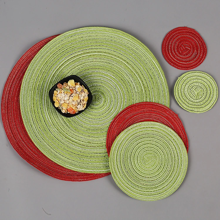 Table Cloth Mat Japan Style Woven Round Table Mat For Dining Table