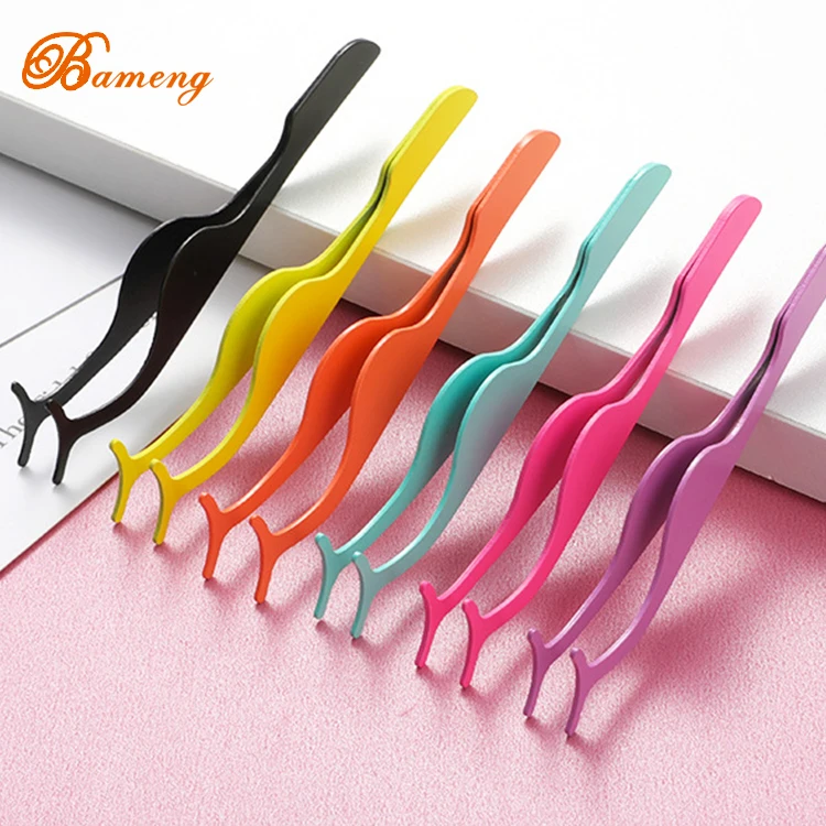 

2021 New Fashion Eyelash Curler Custom Lash Tweezers Eyelash Tweezers Private Label Eyelash Applicator