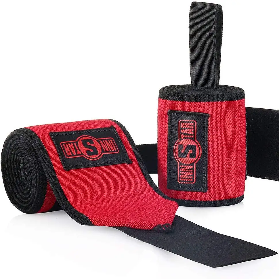 

High quality brace wrist support custom weight lifting wrist wrap, Black/ red
