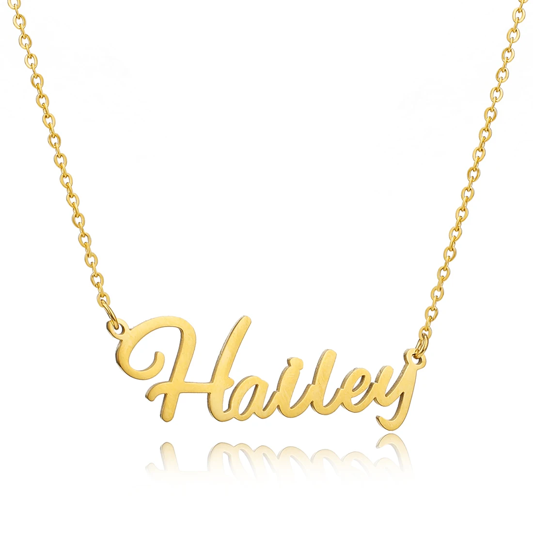 

Customized Fashion Stainless Steel Name Necklaces Personalized Letter Gold Choker Necklace Pendant Nameplate Gift