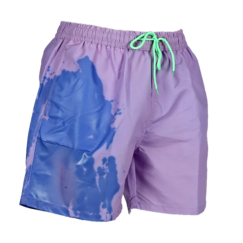 男装时尚泳裤男大码快干和温度敏感沙滩短裤 - buy mens swim trunks