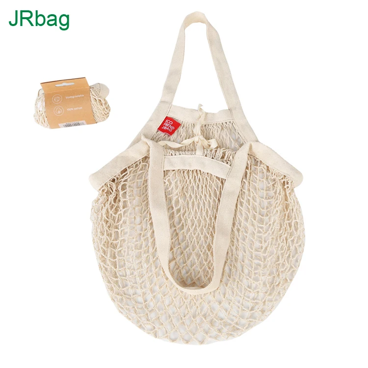 

BSCI Factory Promotional Eco Friendly Reusable Net Mesh Cotton Grocery Shopping Bag, Natural