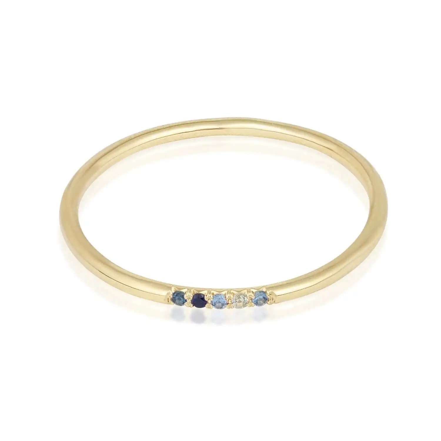 

Delicate band blue sapphire ring, multi gemstone 925 sterling silver rings, 14k gold filled jewelry