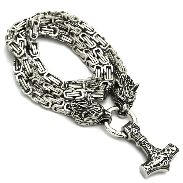 

Drop shipping one piece New Fashion Vintage Norse Viking Thor's Hammer Mjolnir Pendant Necklace for Men