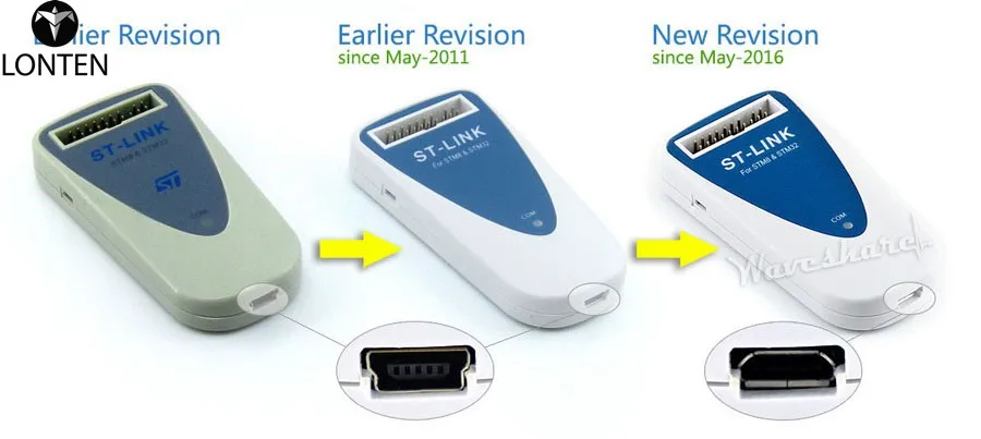 ST-LINK revisions comparing