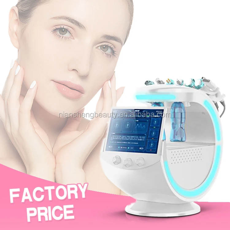 

Multifunctional 7 in 1 Portable Smart Ice Blue RF Hydra Dermabrasion Oxygen Water Peeling Facial beauty machine skin analyzer