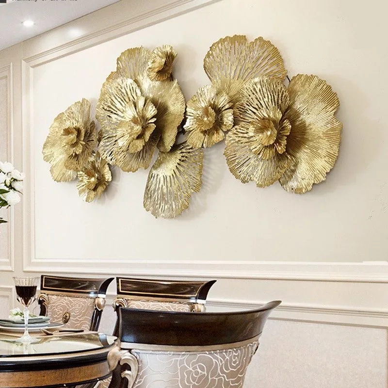 180CM Dropshipping Products 2024 Metal Art Wall Decoration Flower Living Room Background Wall Light Luxury Home Decor for Sale